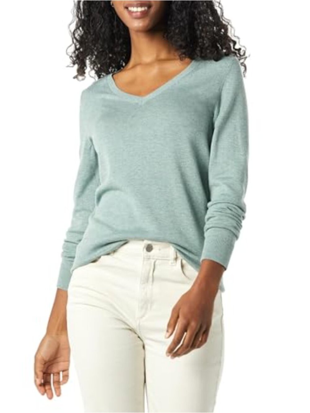 Classic-Fit Lightweight Long-Sleeve V-Neck Sweater, Cotton Blend
